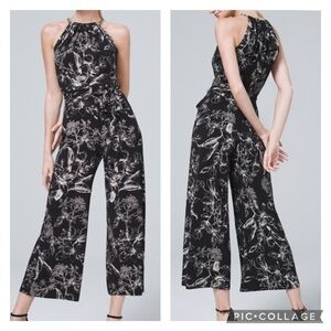 Nwt Whbm Chain-Detail Floral Knit Cropped Jumpsuit with Removable Belt